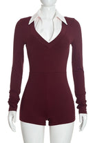 Black deep V romper