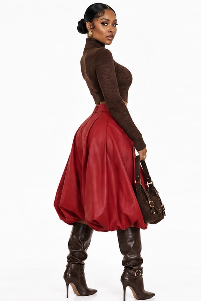 Balloon hem pants side
