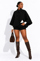 Black wrap cape