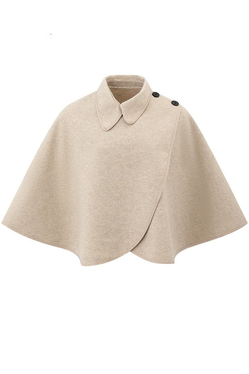 Beige wrap cape