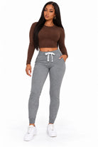 Charcoal fleece jogger pants
