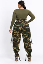 Plus size camo pants side view