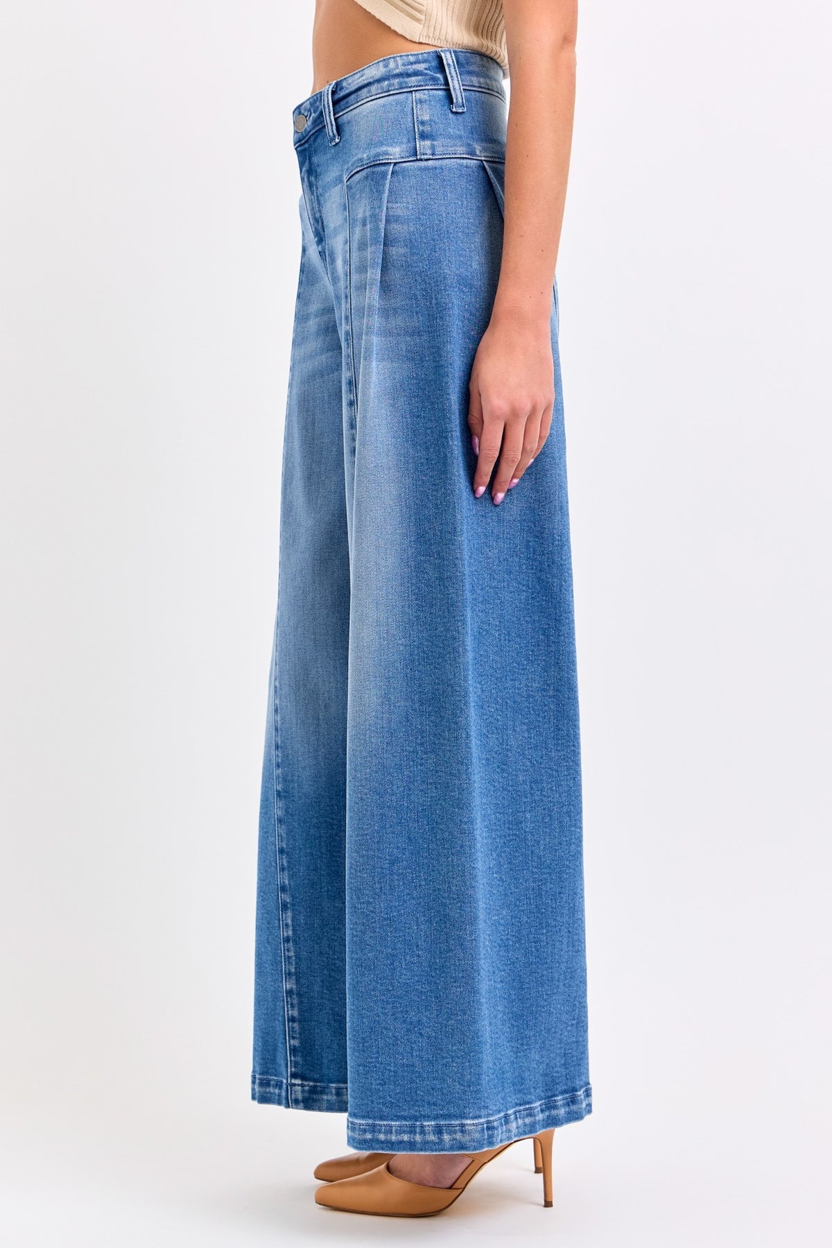 Wide leg jeans back view
