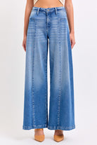 Wide leg jeans side view