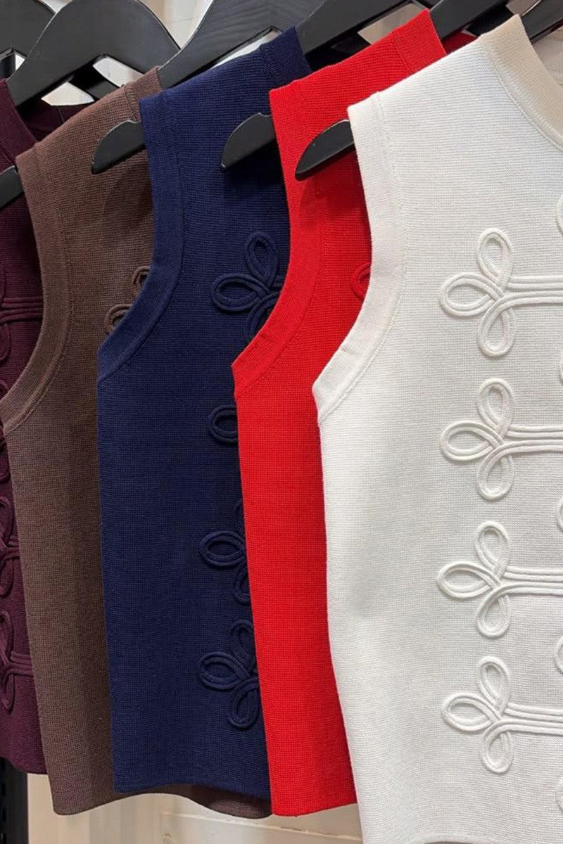 Knit zip-up vest color options
