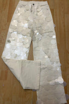 White embellished jeans back view