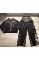 Leopard print cropped jacket flat lay