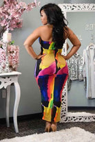 Neon tie-dye midi dress detail - Epicplacess