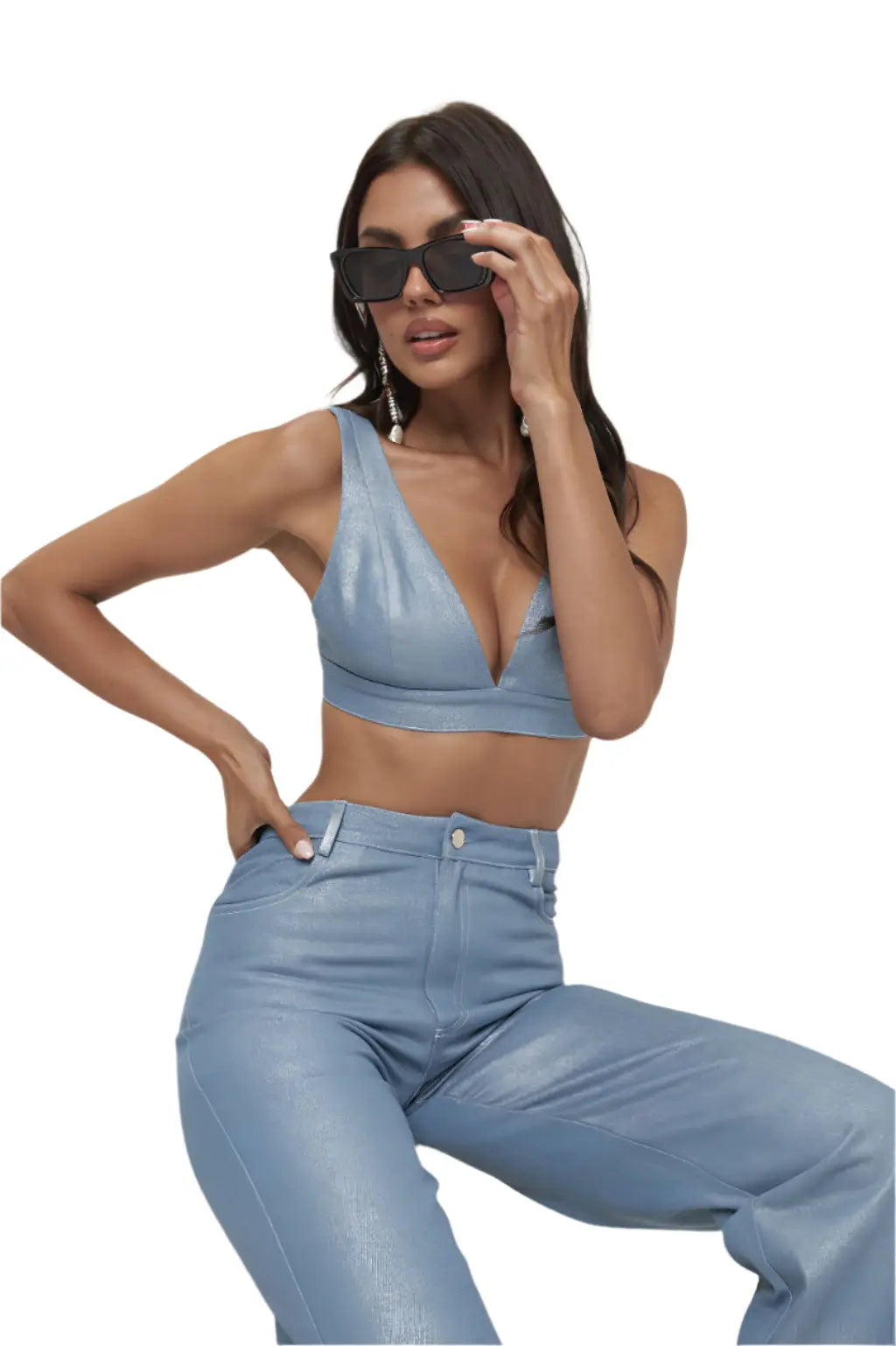 Blue denim set back view - Epicplacess