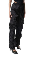 Satin cargo pants side view - Epicplacess