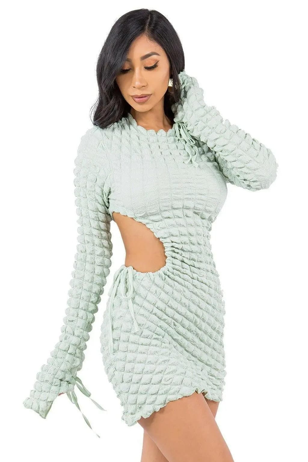 Blue mini dress outfit view - Epicplacess
