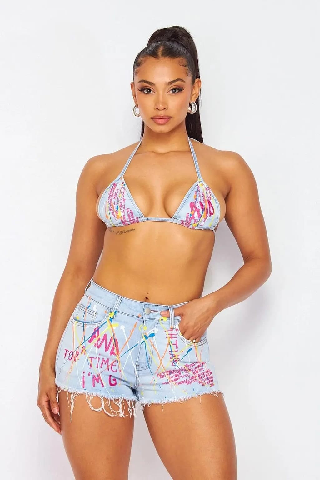 Denim short set detail - Epicplacess