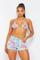 Denim short set detail - Epicplacess
