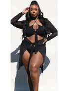 Tie-front mesh beach cover-up - Epicplacess
