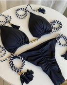 Rope ties textured two-piece bikini - Epicplacess