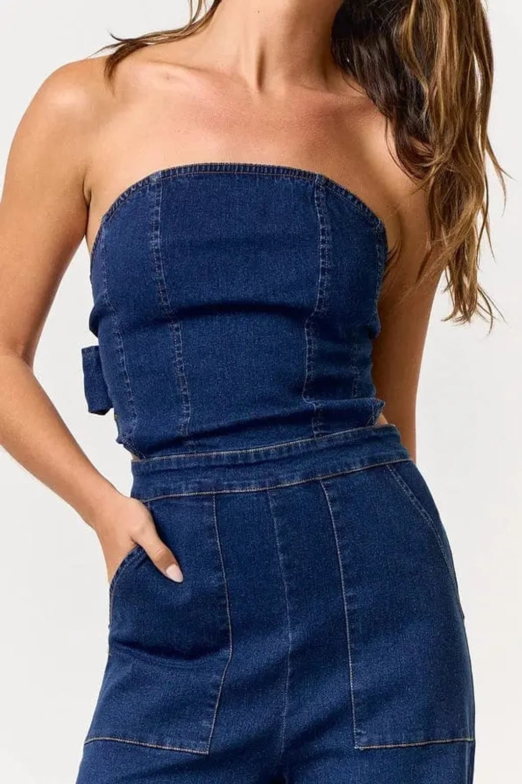 Denim jumpsuit front view - Epicplacess