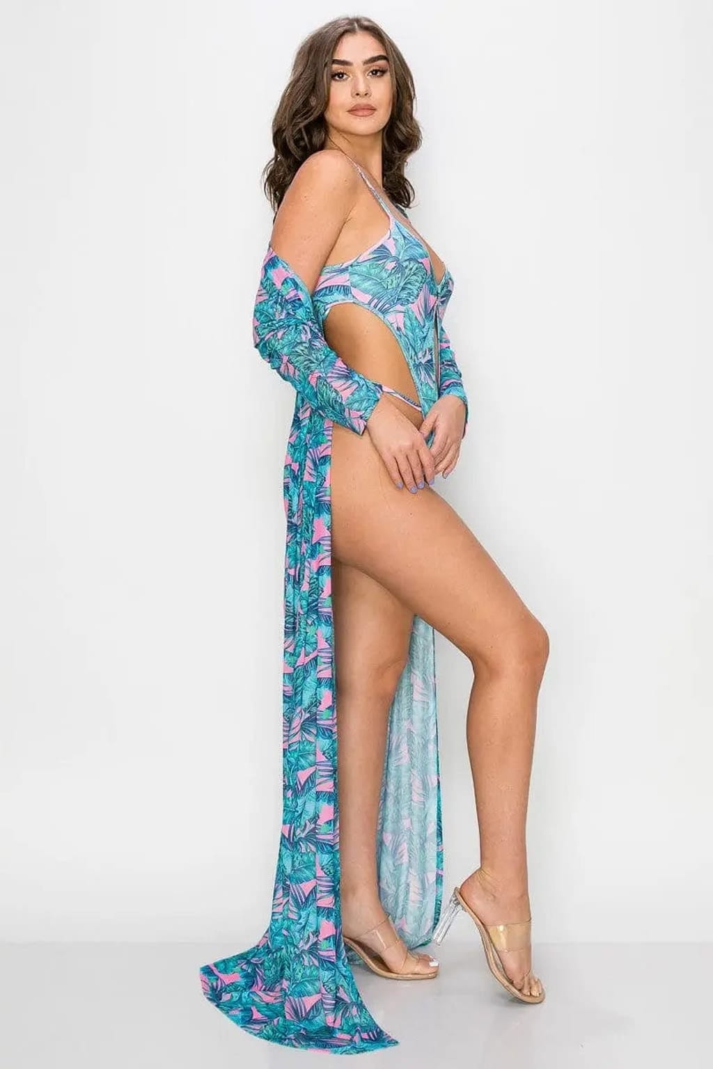 Tropical print set outfit view - Epicplacess