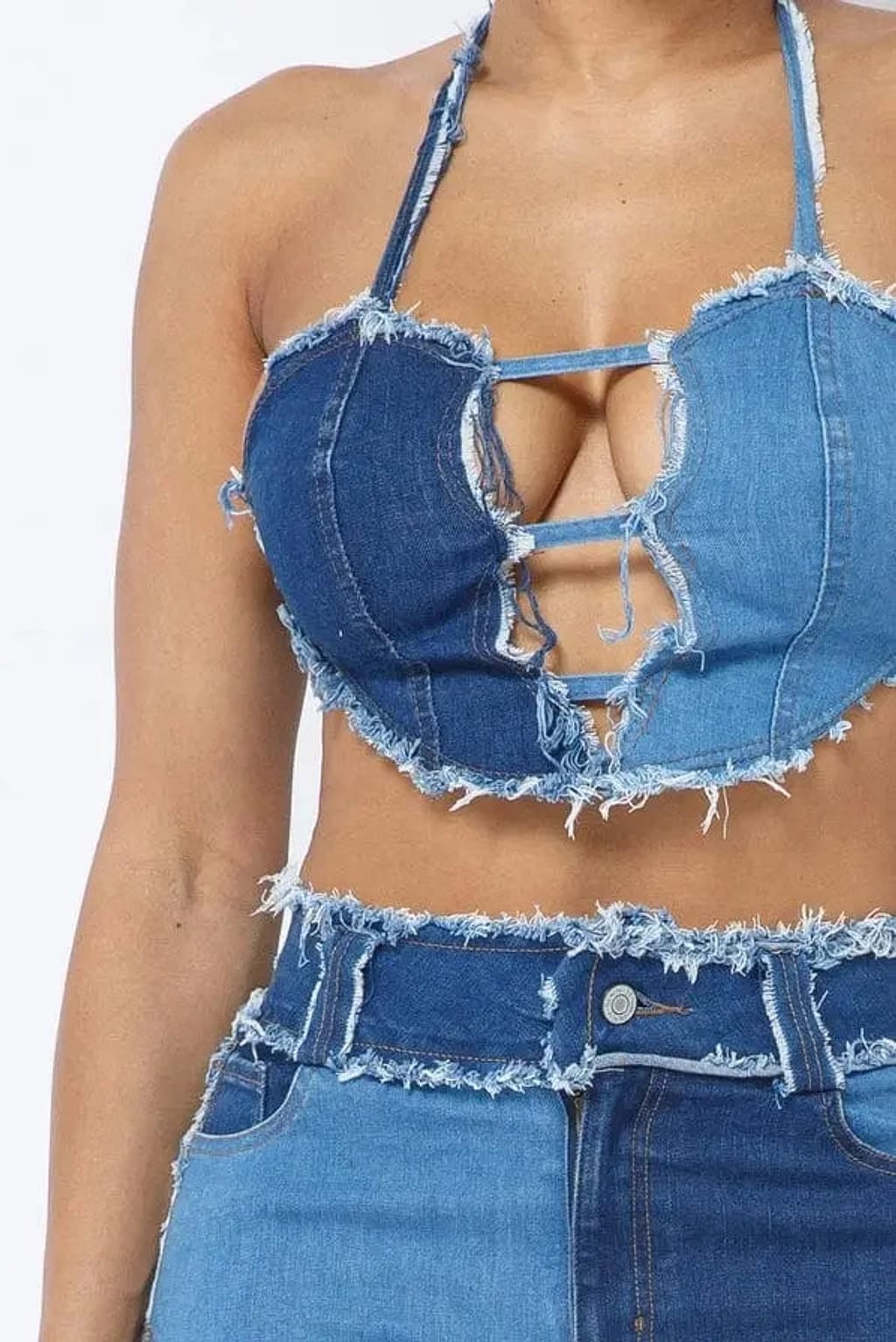 Patchwork denim outfit - Epicplacess