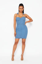 Light blue denim mini dress - Epicplacess