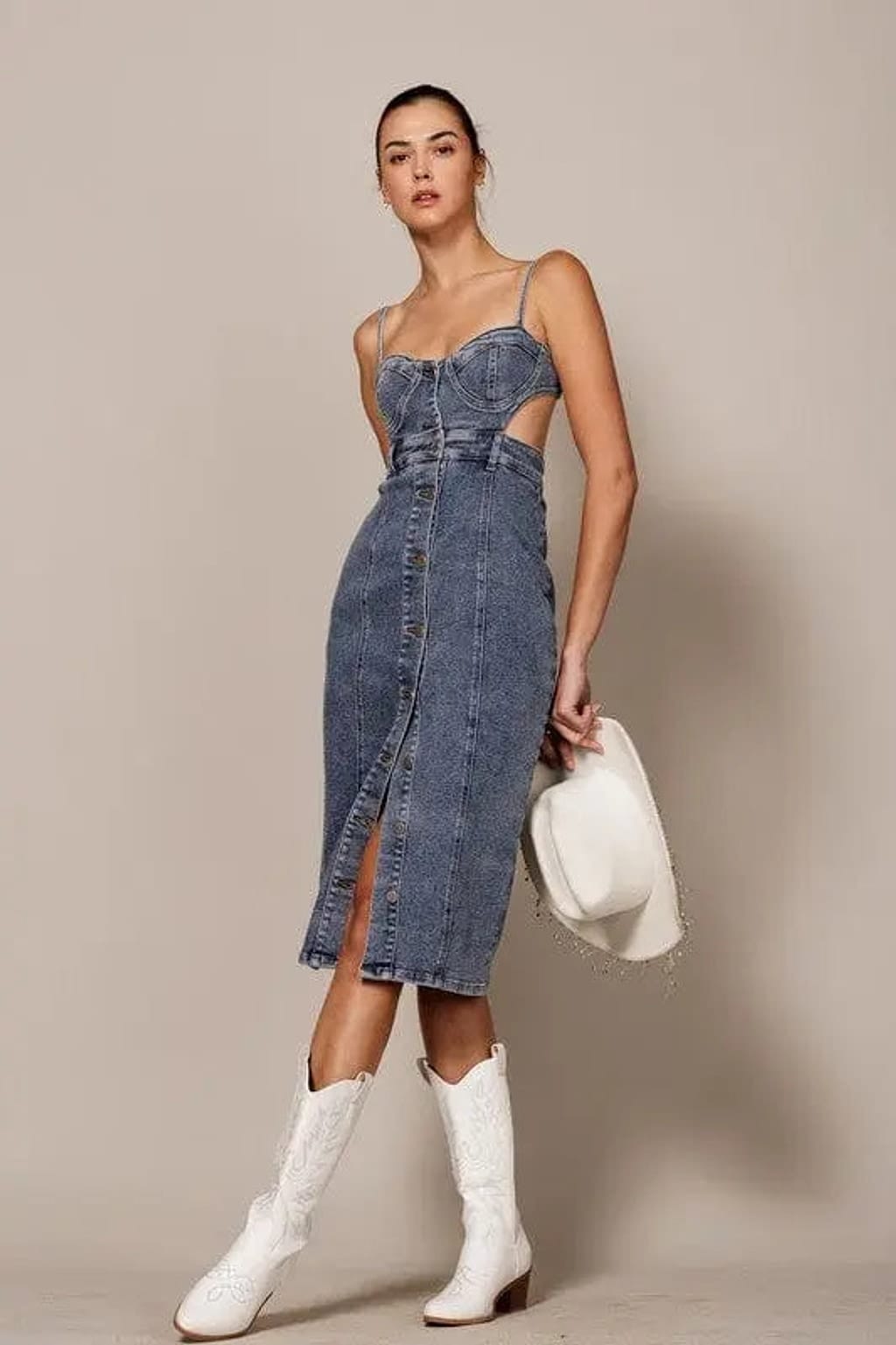 Denim dress outfit view - Epicplacess