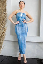 Midnight Luxe denim midi dress - Epicplacess