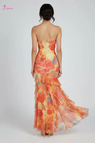 Orange mini dress front view - Epicplacess