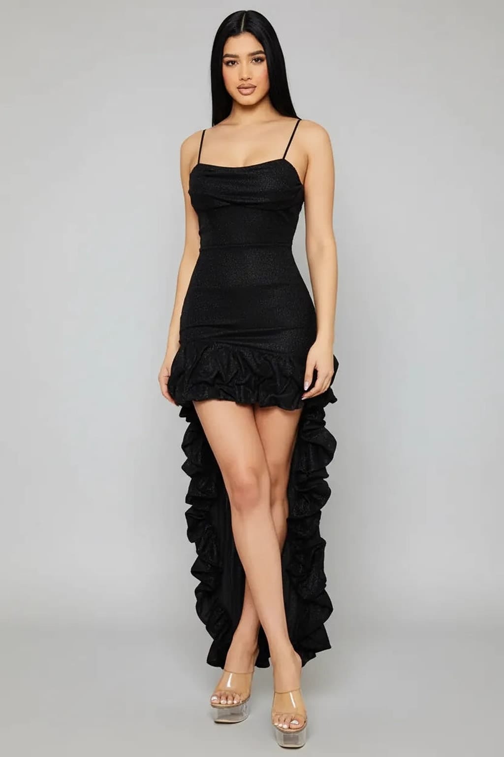 Glitter maxi dress front view - Epicplacess