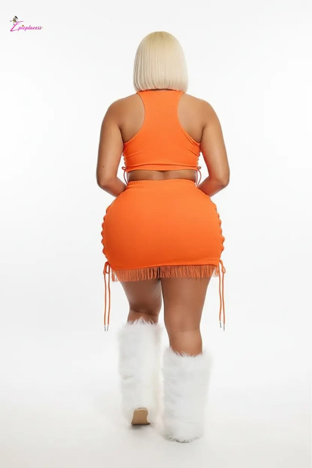 Crop top skirt set front view - Epicplacess