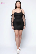 Rhinestone mini dress front view - Epicplacess
