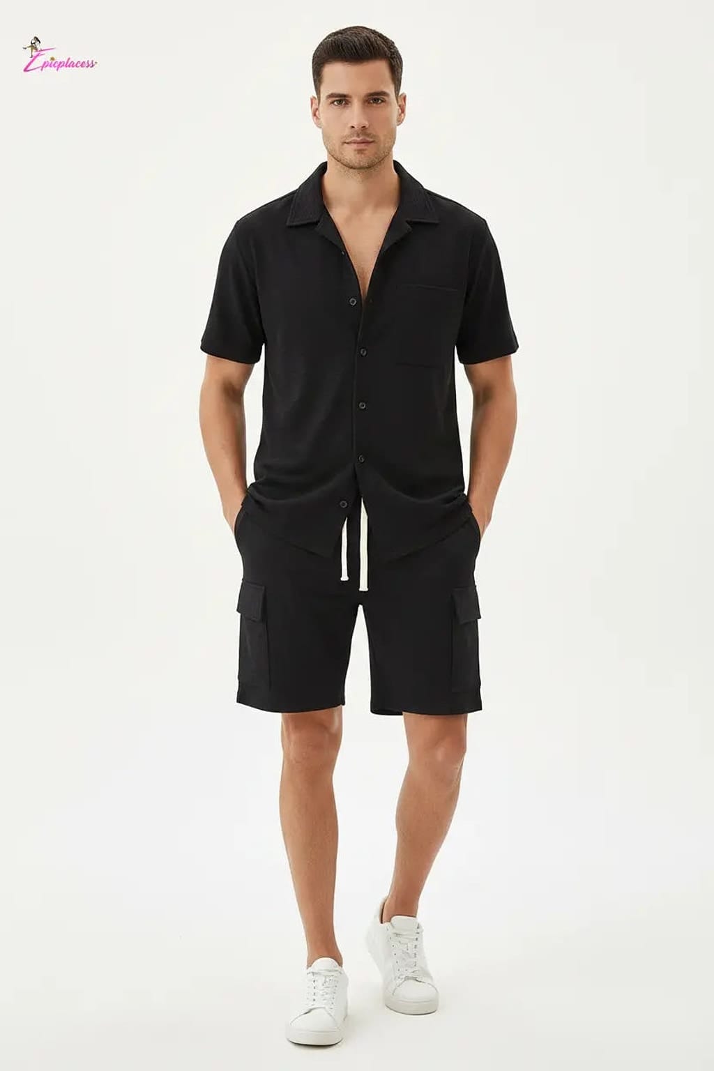Button-up shirt set front view - Epicplacess