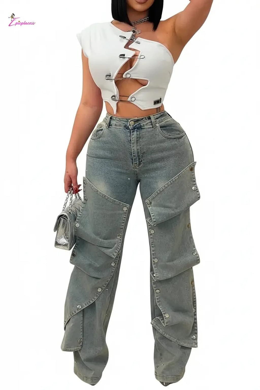 One-shoulder top front view - Epicplacess