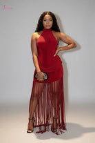 Fringe maxi dress front view - Epicplacess
