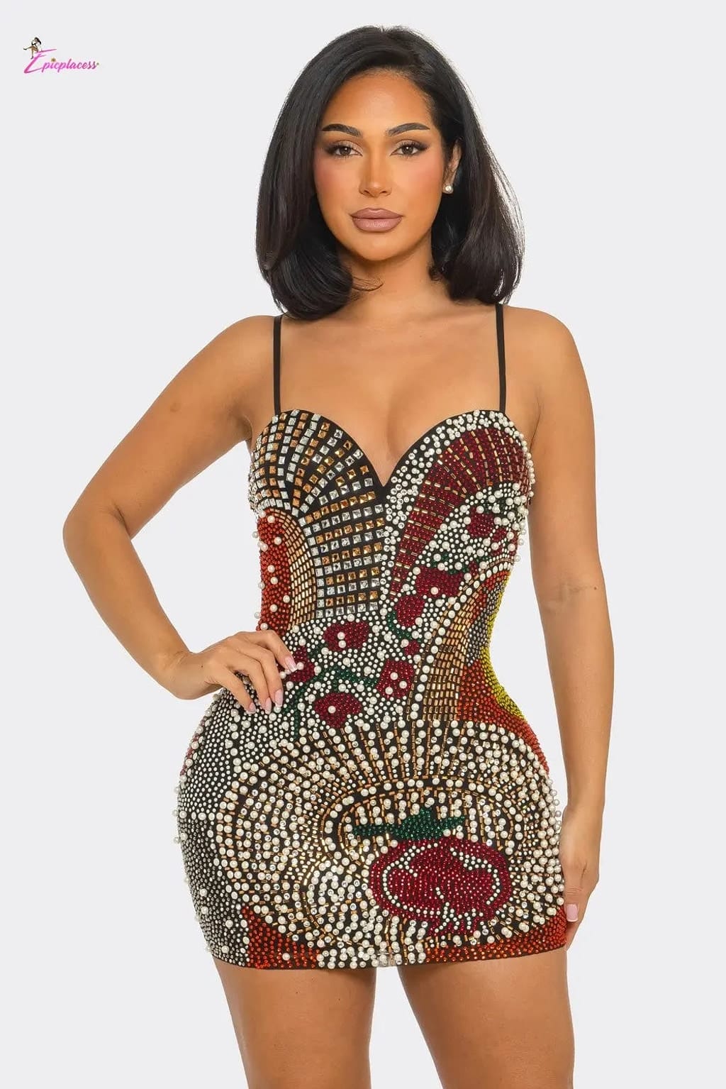 Multicolor pearl dress final view - Epicplacess