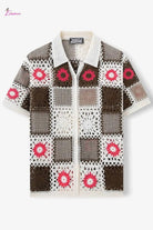 Brown crochet shirt outfit view - Epicplacess
