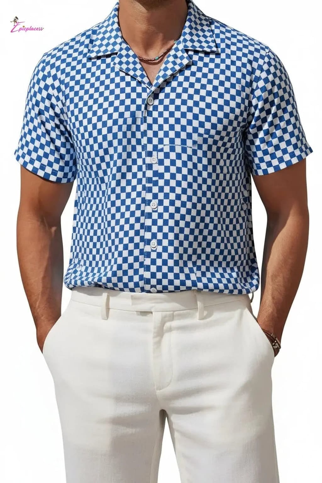 Checkerboard shirt back view - Epicplacess