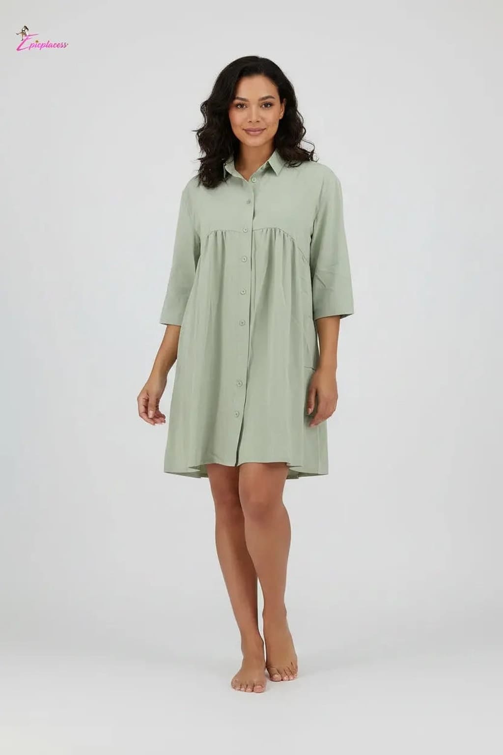 Sage green dress detail - Epicplacess