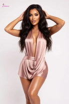 Satin halter dress outfit view - Epicplacess