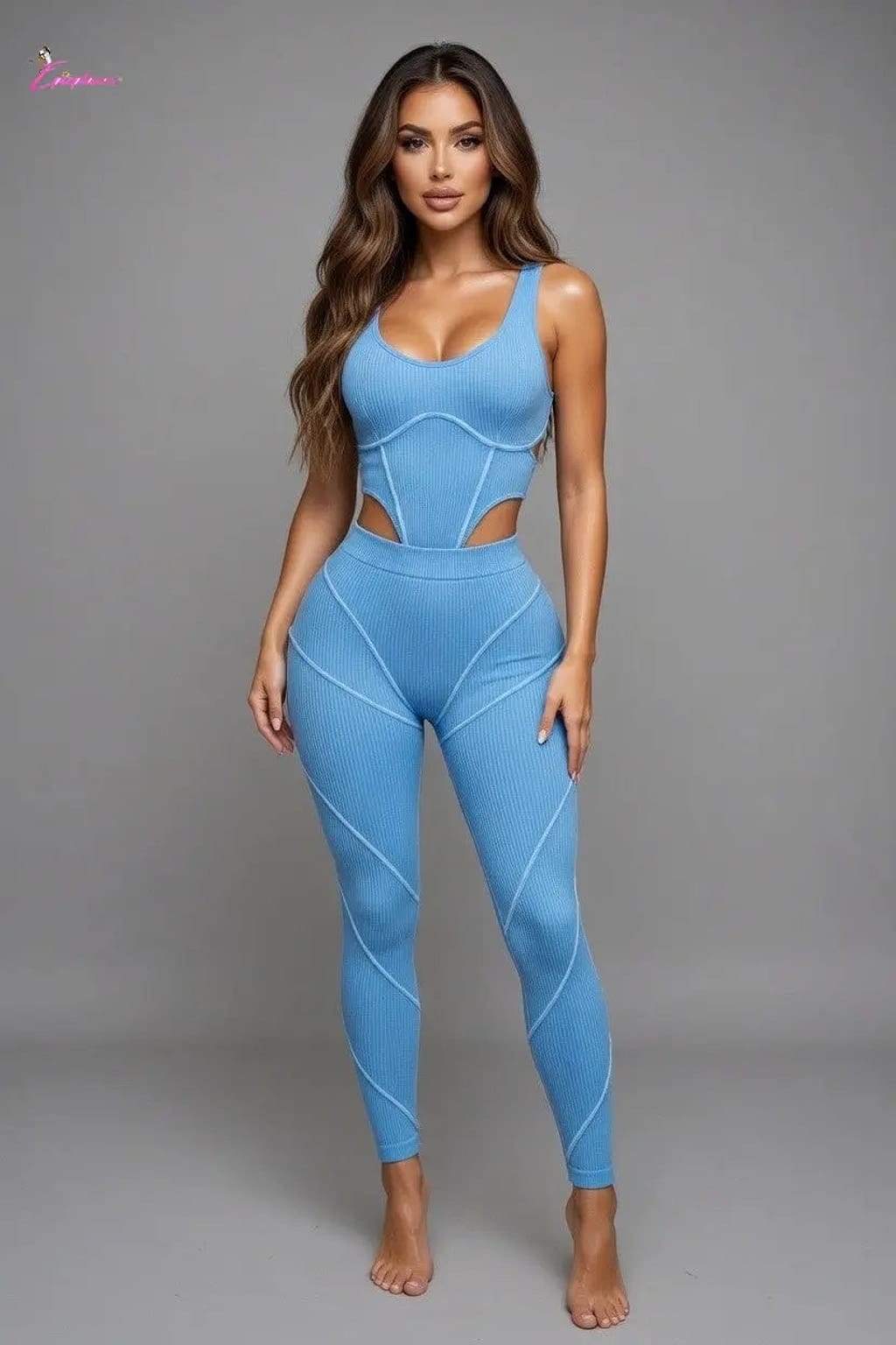 Ribbed leggings set outfit view - Epicplacess