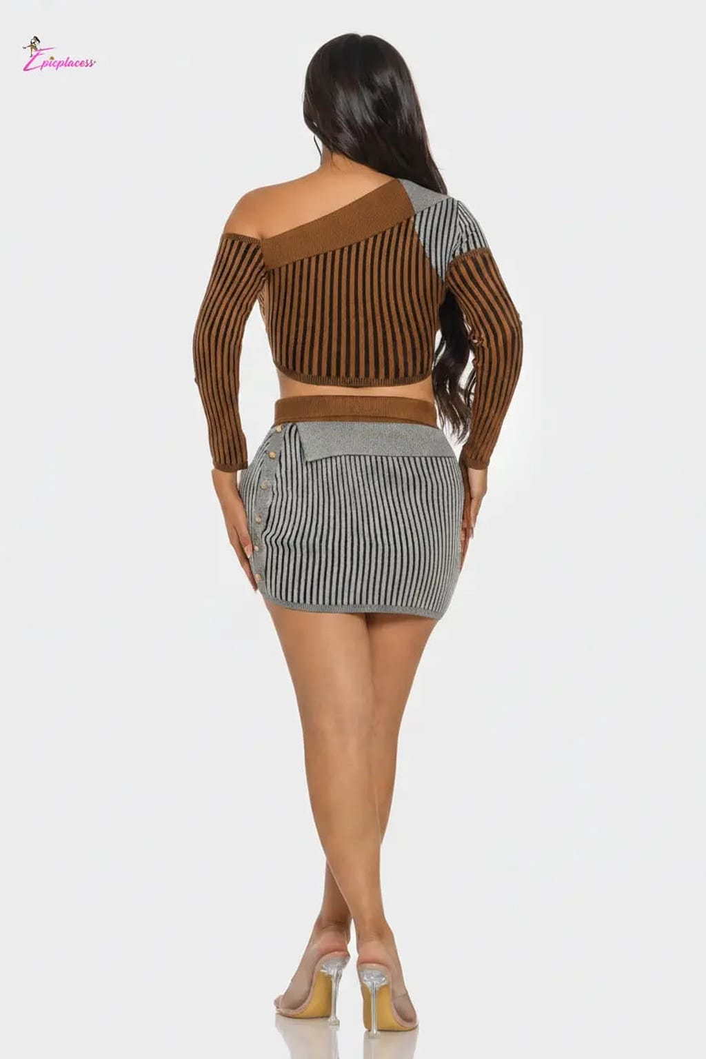 Ribbed knit skirt back view - Epicplacess