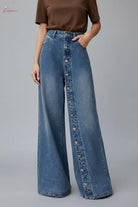 Blue wide-leg jeans - Epicplacess