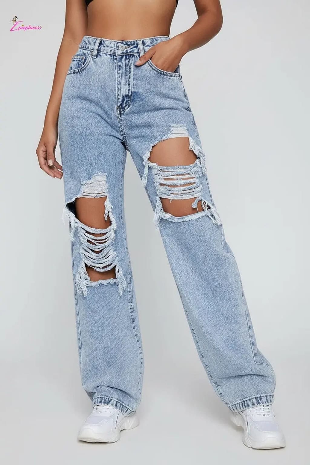 Wide-leg jeans outfit view - Epicplacess