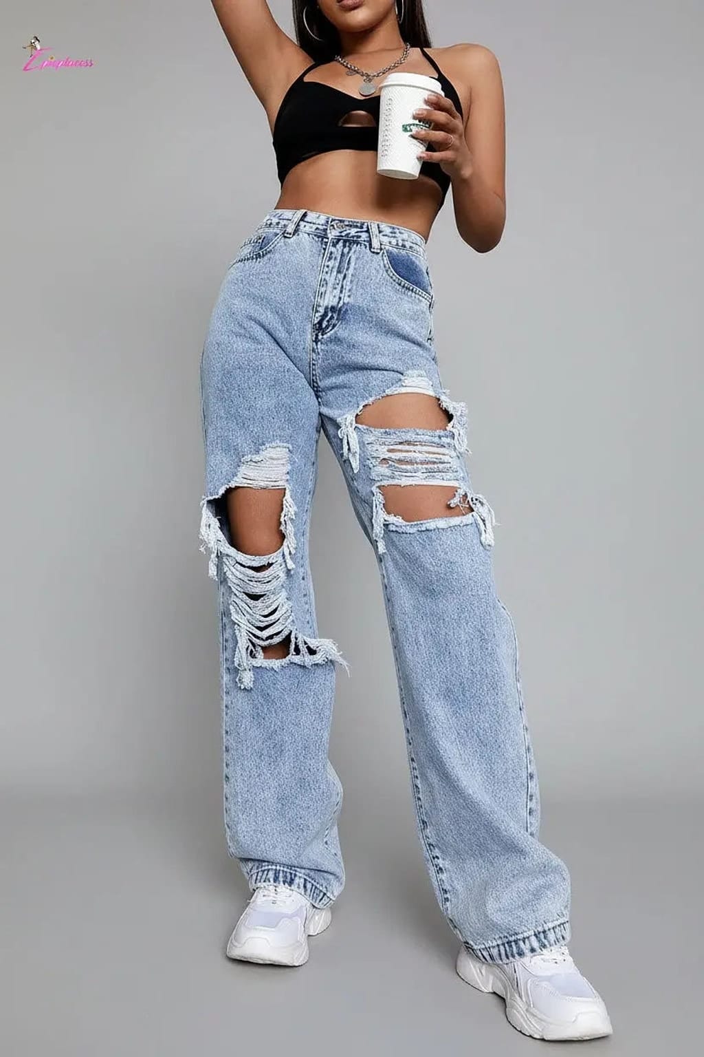 Wide-leg jeans back view - Epicplacess