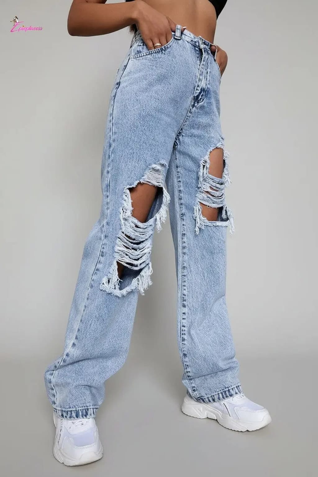 Wide-leg jeans side detail - Epicplacess