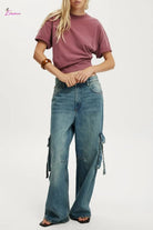 High-rise wide-leg cargo jeans - Epicplacess