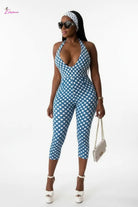 Retro polka dot jumpsuit outfit view - Epicplacess