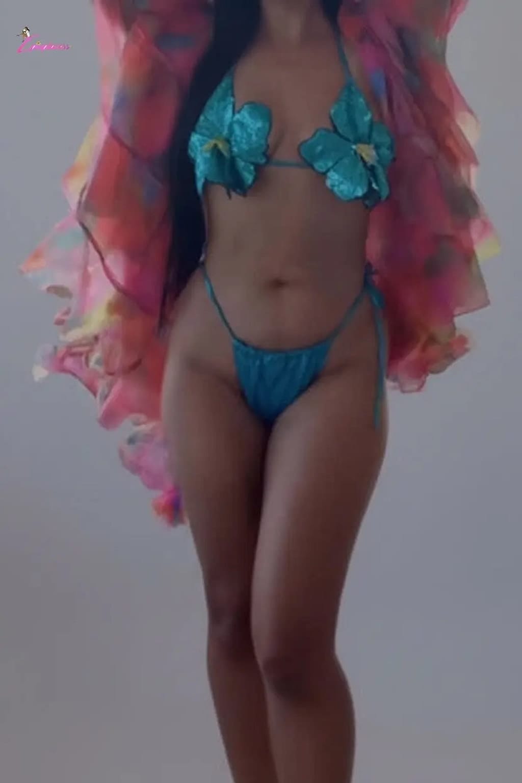 Teal metallic butterfly bikini outfit - Epicplacess