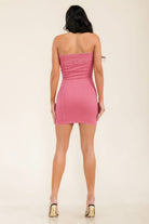 Zipper Denim Strapless Mini Dress - Epicplacess
