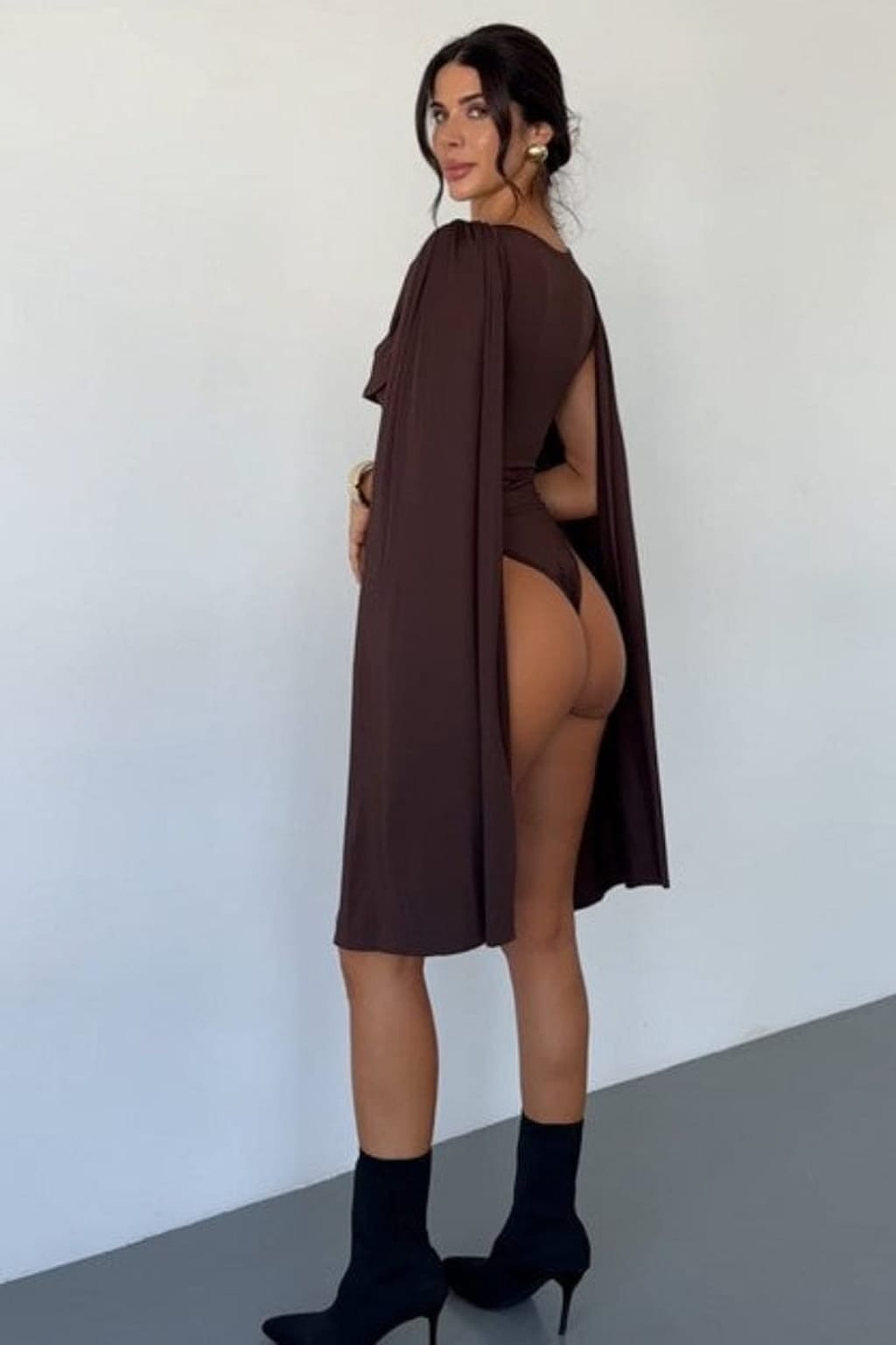 Chocolate brown bodysuit style view - Epicplacess