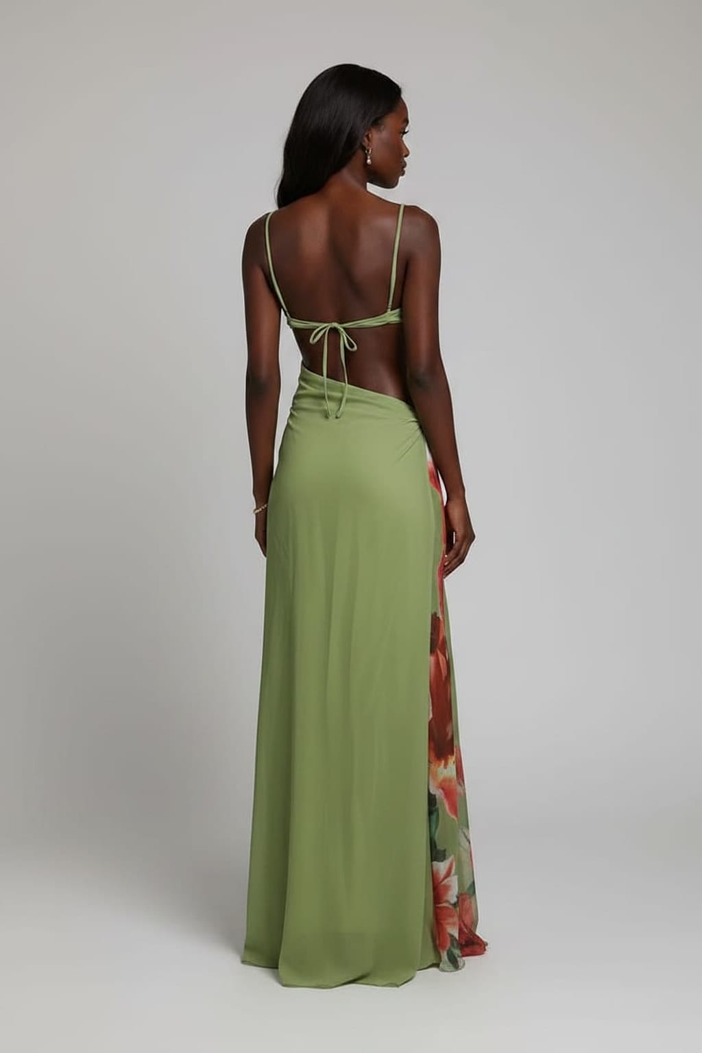 Green floral skirt set detail - Epicplacess