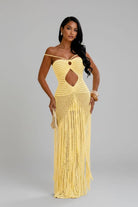 Yellow crochet dress outfit view - Epicplacess